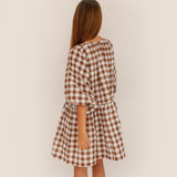 WILD HORSES Tilly Mini Dress in Chocolate Gingham