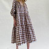 WILD HORSES Tilly Maxi Dress in Chocolate Gingham