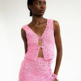 TACH Angela Crochet Knit Top