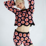 TACH Alana Crochet Knit Sweater