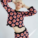 TACH Alana Crochet Knit Sweater