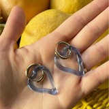 SANDRALEXANDRA Heart of Glass Blue Earrings
