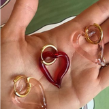 SANDRALEXANDRA Heart of Glass Clear Blush Earrings