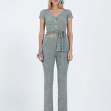 ARTHUR APPAREL Rib Knit Pant in Blue
