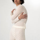 FIND ME NOW Harmony Checkered Mesh Top