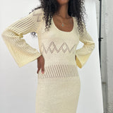 LISA SAYS GAH Penny Mini Knit Dress Ivory
