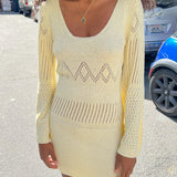 LISA SAYS GAH Penny Mini Knit Dress Ivory