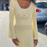 LISA SAYS GAH Penny Mini Knit Dress Ivory