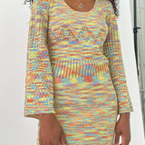 LISA SAYS GAH Penny Mini Knit Dress Rainbow