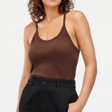 LACAUSA Lana Rib Tank in Chocolate