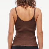 LACAUSA Lana Rib Tank in Chocolate