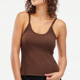 LACAUSA Lana Rib Tank in Chocolate