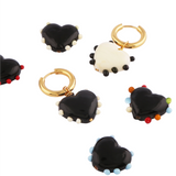 SANDRALEXANDRA Milagros Black Heart Blue Dot Earrings