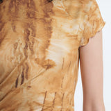 ARTHUR APPAREL Ruched Tee in Rust