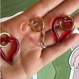 SANDRALEXANDRA Heart of Glass Red Earrings