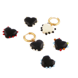 SANDRALEXANDRA Milagros White Heart Black Dot Earrings