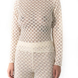 FIND ME NOW Harmony Checkered Mesh Top