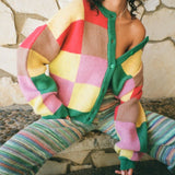 LISA SAYS GAH Lauda Knit Cardi Disco Check