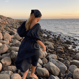 SLEEPER Atlanta Linen Dress in Navy