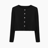 SLEEPER Knit Cardigan with Detachable Feathers in Black