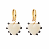SANDRALEXANDRA Milagros White Heart Black Dot Earrings