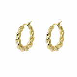 WILHELMINA GARCIA Ice Cream Swirl Gold Hoops