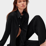 SLEEPER Origami Pyjama Set with Pants in Black
