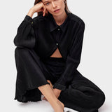 SLEEPER Origami Pyjama Set with Pants in Black