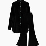 SLEEPER Origami Pyjama Set with Pants in Black