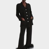 SLEEPER Party Pyjamas Set with Feathers in Black