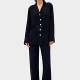 SLEEPER Party Pyjamas Set with Feathers in Black