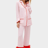 SLEEPER Party Pyjamas Set with Feathers in Pink