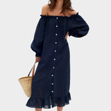 SLEEPER Loungewear Dress in Navy