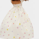 SLEEPER Picnic Linen Dress in Pansies