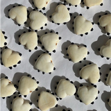 SANDRALEXANDRA Milagros White Heart Black Dot Earrings