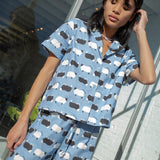 LISA SAYS GAH Billie PJ Set in Blue Counting Sheep Print