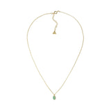 WILHELMINA GARCIA Gold Petite Clover Necklace in Green