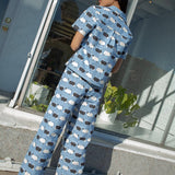 LISA SAYS GAH Billie PJ Set in Blue Counting Sheep Print