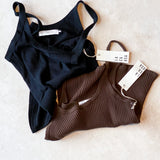 LACAUSA Lana Rib Tank in Chocolate