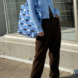 LISA SAYS GAH Denim Shopper Tote in Counting Sheep
