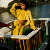 ET TIGRE Ryanne Patch Sweat Top in Yellow