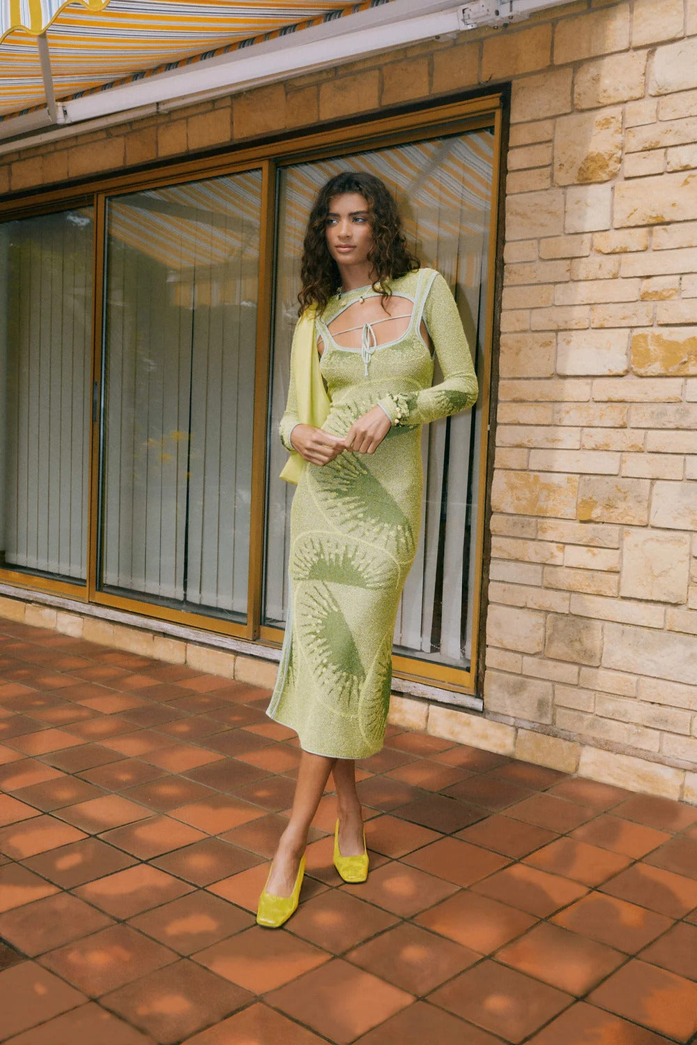 HOUSE OF SUNNY Falling Kiwis Hockney Dress JUNO STUDIO HOUSE OF SUNNY Falling Kiwis Hockney Dress JUNO STUDIO