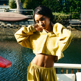 ET TIGRE Ryanne Patch Sweat Top in Yellow