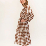 WILD HORSES Tilly Maxi Dress in Chocolate Gingham