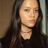 SANDRALEXANDRA XL Heart of Glass Striped & Leather Cord Necklace